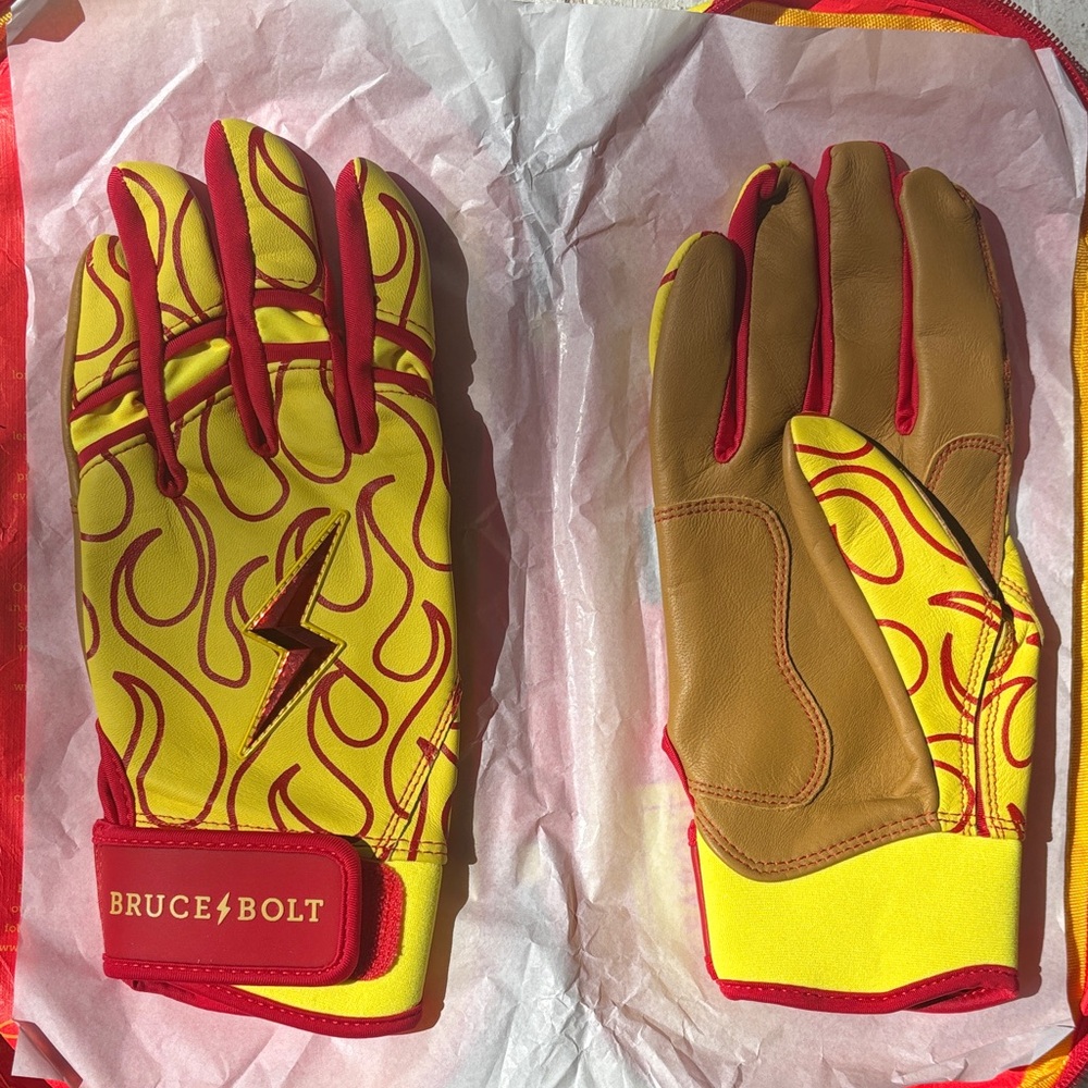BRUCE BOLT Yellow Signature Series Batting Gloves (Harrison Bader)